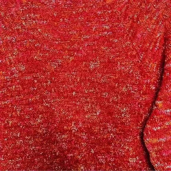 Time And  Tru Cable Knit Sweater V-Neck Orangeish-Red Size Large - Picture 15 of 16